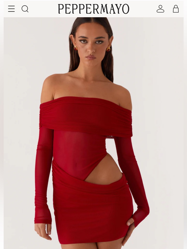 Peppermayo No Doubt Mini Dress In Red Nwt